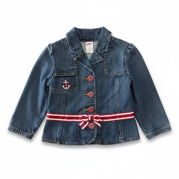 Gymboree Nautical Denim Jacket Dress‎ – Size 3 (Toddler) ⚓❤️ - Picture 1 of 7